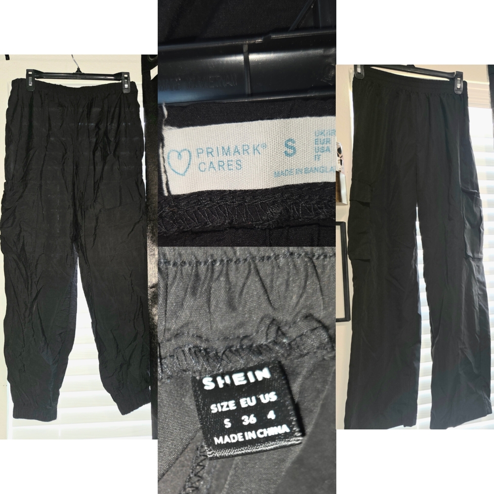 SHEIN Black Cargo Jogger Pants - Small